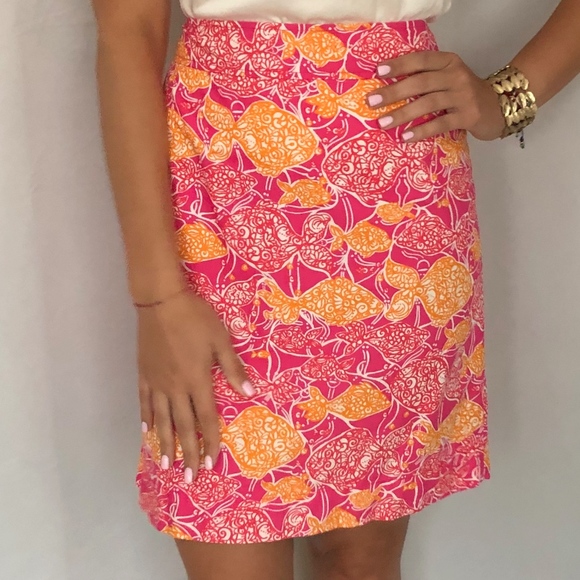 Lilly Pulitzer Dresses & Skirts - Lilly Pulitzer Jubilee Pink Orange Fish Skirt